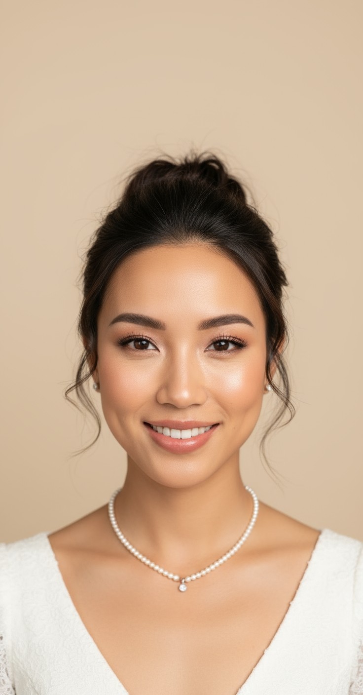 After Messy Bun Wedding Updo